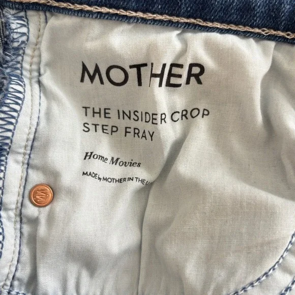 MOTHER Denim Womens Jeans Insider Crop Step Fray Size 29 Home Movies - Picture 10 of 11